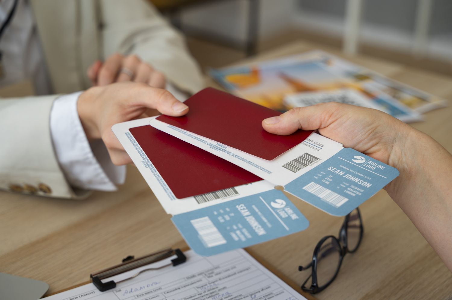 A Sky Pass Aviation Services travel agent in Lahore helping a client plan their trip